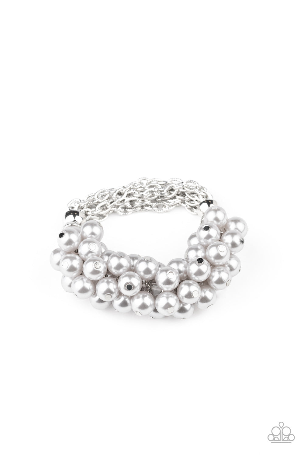 Paparazzi Up Class Clash - Silver Pearl Bracelet - A Finishing Touch 