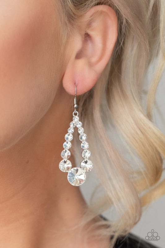 Paparazzi: Here GLOWS Nothing! - White Earrings - A Finishing Touch 
