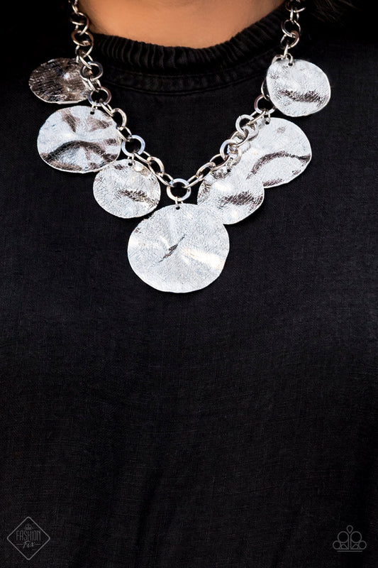 Paparazzi Barely Scratched The Surface Silver - June 2020 Fashion Fix Necklace - A Finishing Touch 