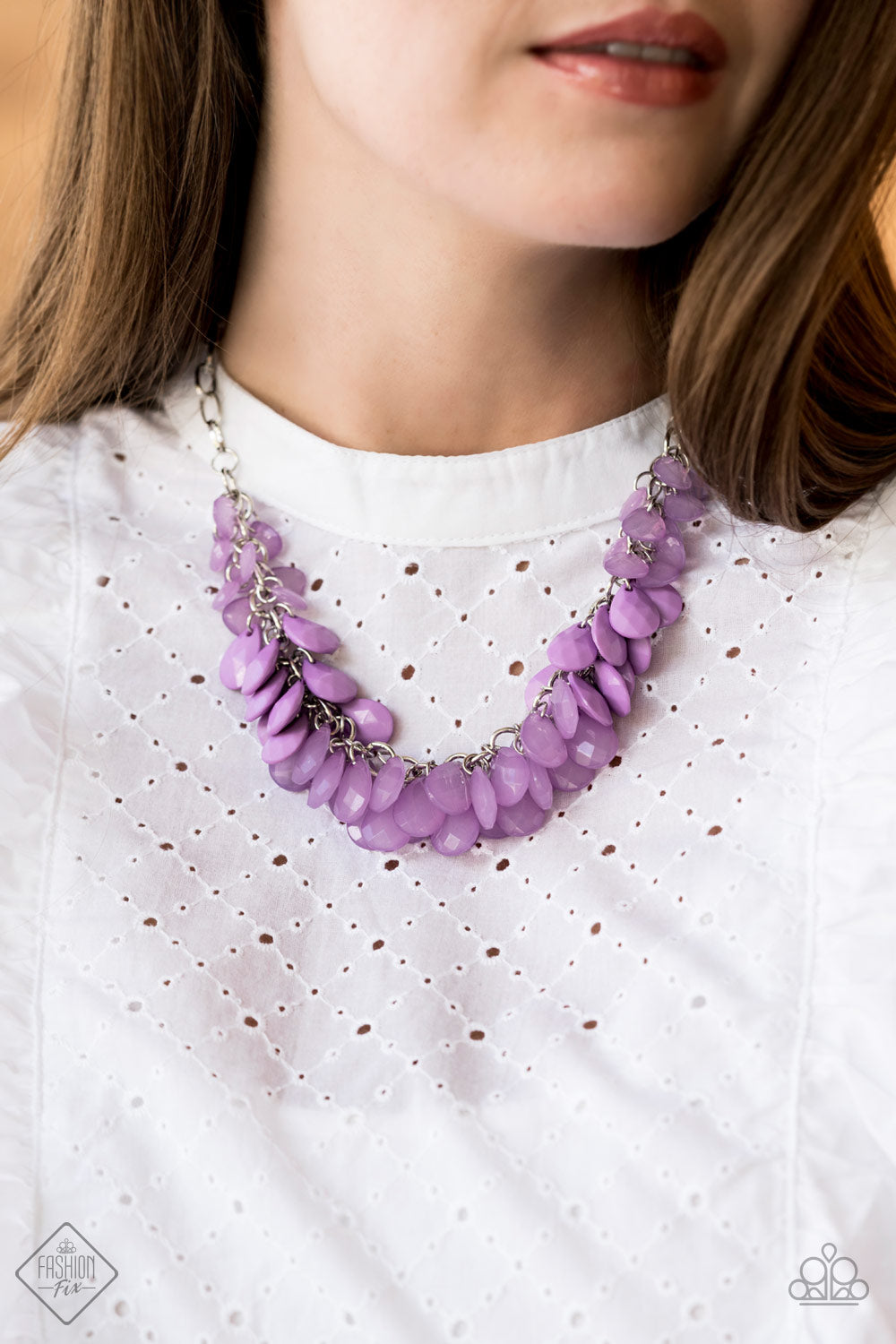Paparazzi Colorfully Clustered - Purple Necklace - July's Fashion Fix 2020 - A Finishing Touch 