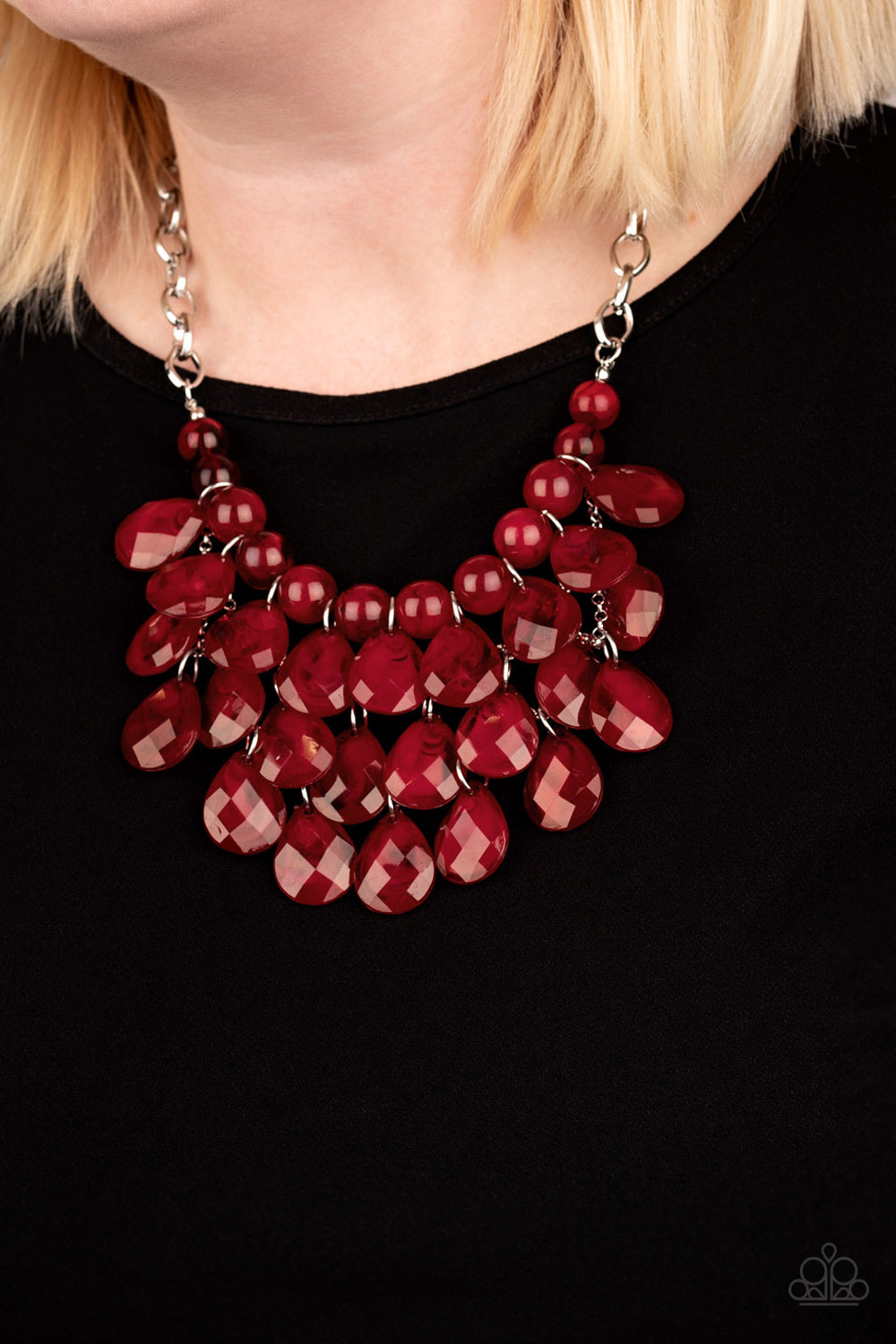 Paparazzi Sorry To Burst Your Bubble - Red Necklace - A Finishing Touch 