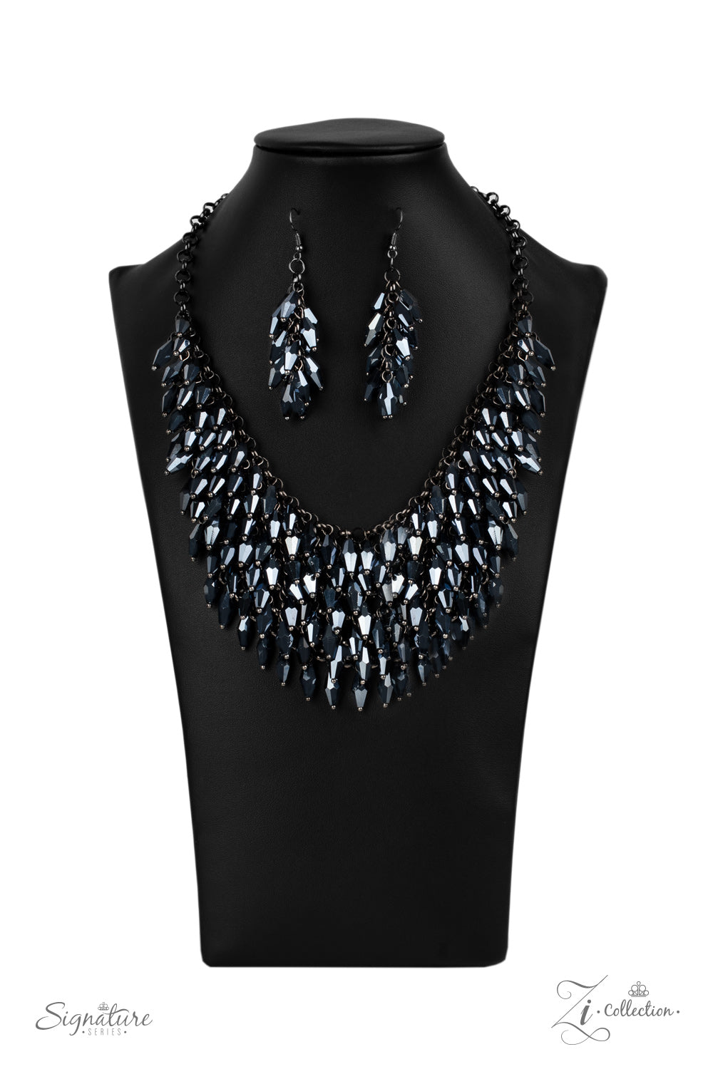 Paparazzi The Heather - 2020 Zi Collection Metallic Blue Necklace - A Finishing Touch 