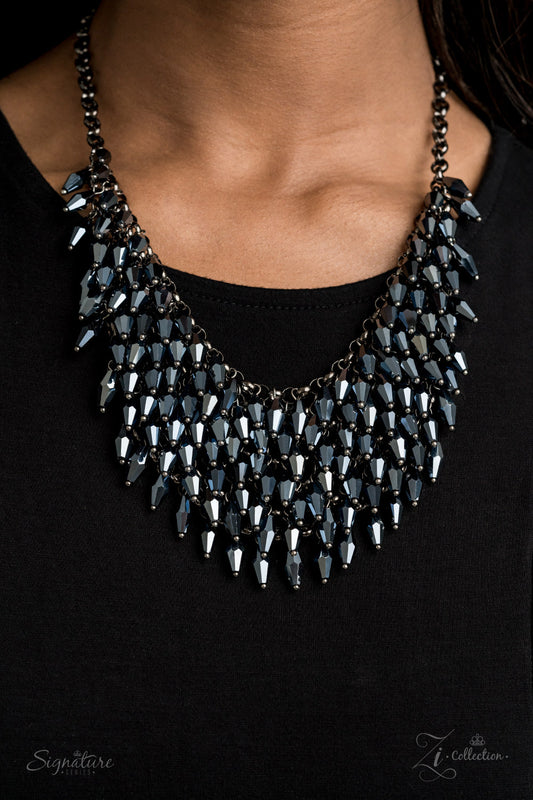 Paparazzi The Heather - 2020 Zi Collection Metallic Blue Necklace - A Finishing Touch