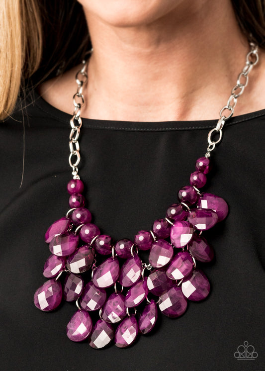 Bead Necklace - Paparazzi Sorry To Burst Your Bubble - Purple Necklace  Paparazzi jewelry image