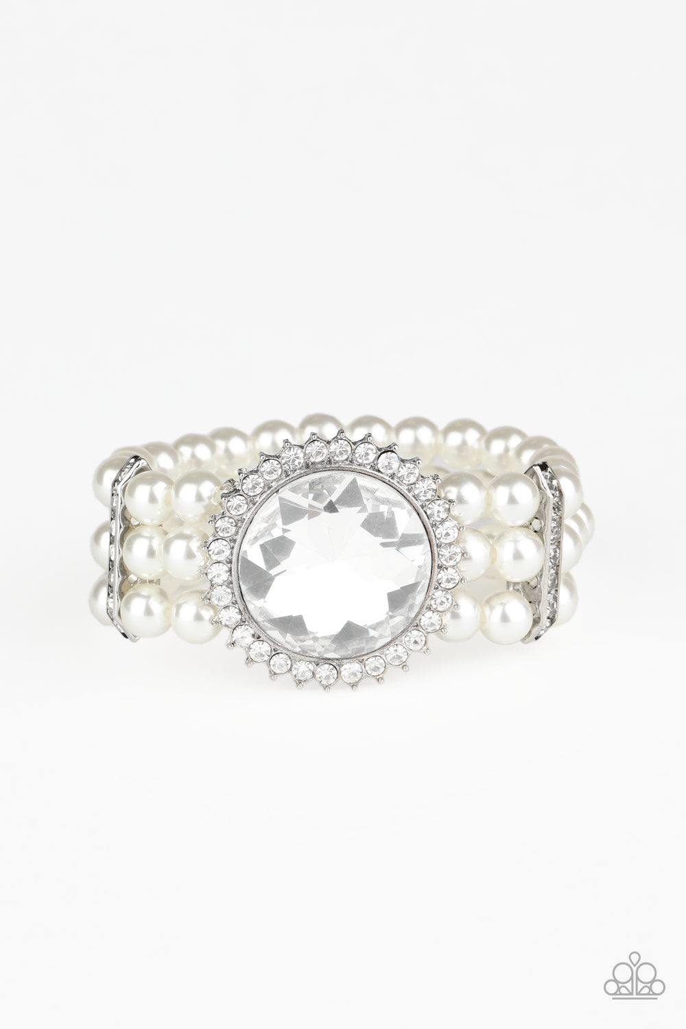 Paparazzi Speechless Sparkle - White Pearl Bracelet - A Finishing Touch 