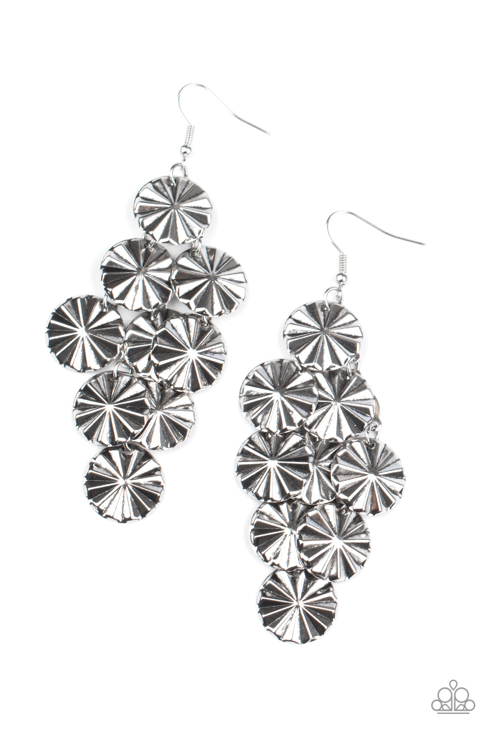 Paparazzi Star Spangled Shine - Silver Earrings - A Finishing Touch 