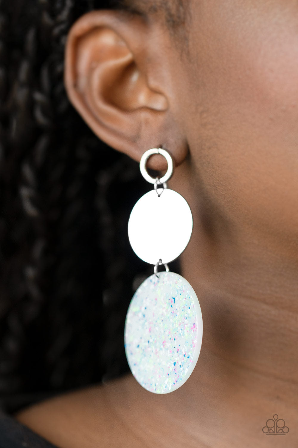 Acrylic Earrings - Paparazzi Beach Day Glow - Blue Earrings Paparazzi jewelry image