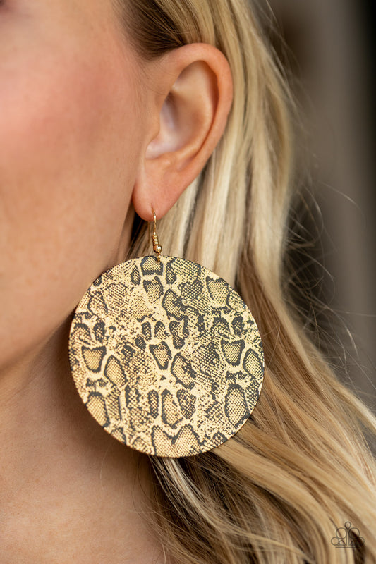 Paparazzi Animal Planet - Gold Earrings - A Finishing Touch 
