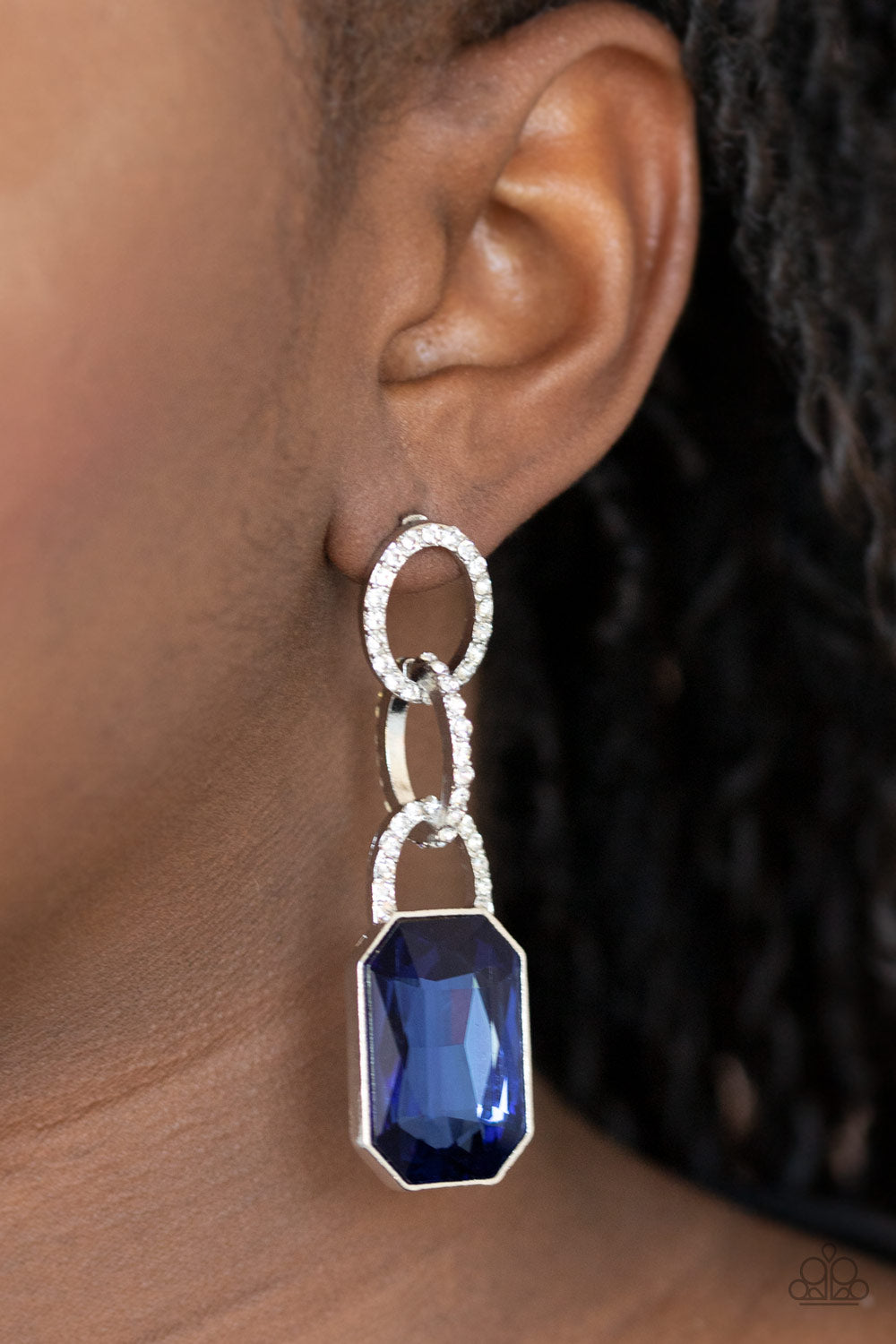 Paparazzi Superstar Status - Blue Post Earrings - A Finishing Touch 