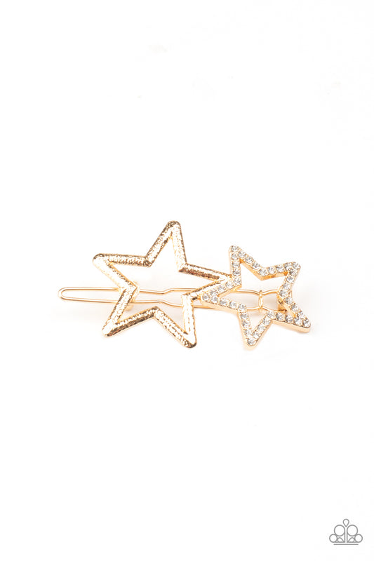 Paparazzi Lets Get This Party STAR-ted! - Gold Hair Clips - A Finishing Touch 