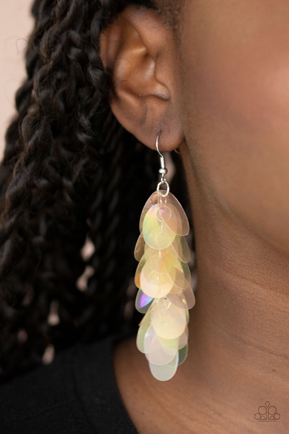 Paparazzi Stellar In Sequins - Multi Iridescent Earrings - A Finishing Touch 