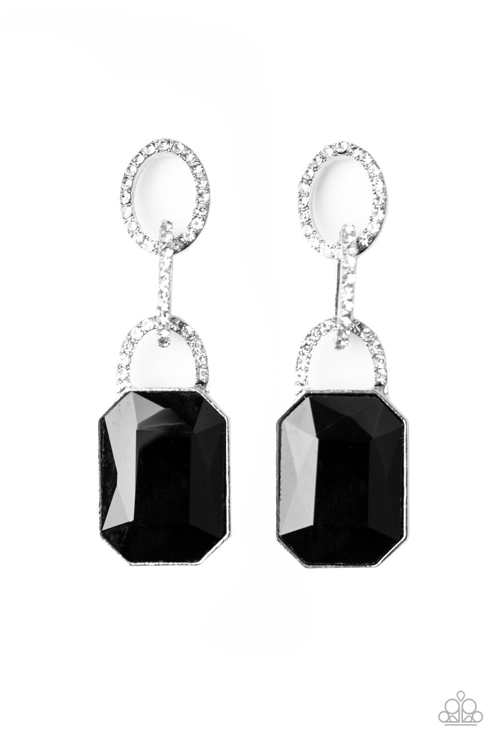 Paparazzi Superstar Status - Black Post Earrings - A Finishing Touch 