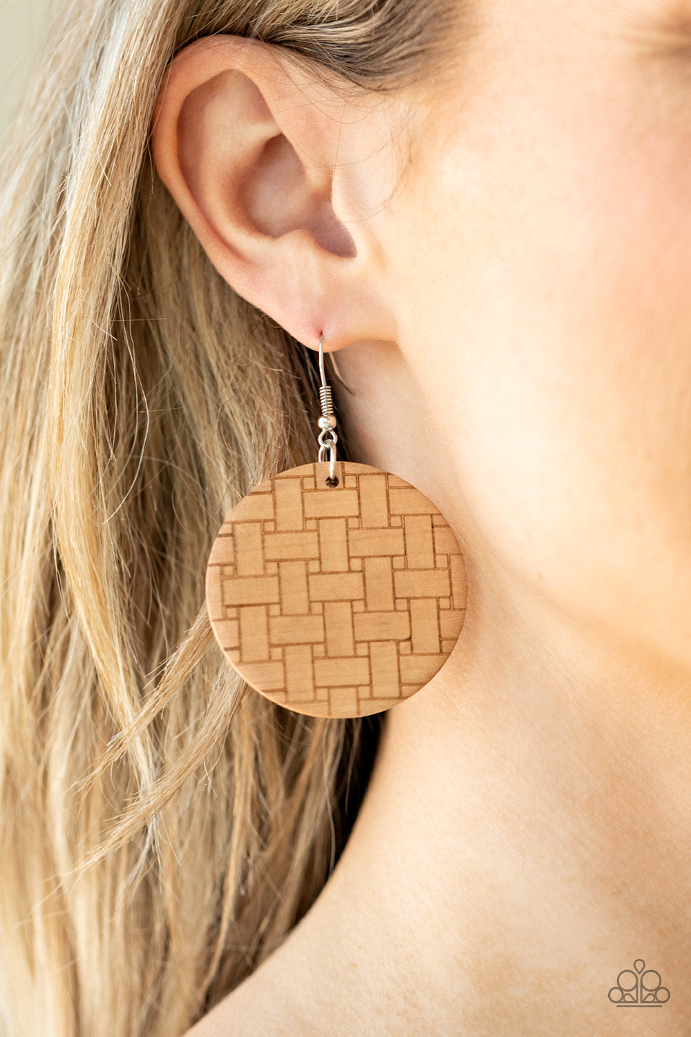 Paparazzi Natural Novelty - Brown Earrings - A Finishing Touch 