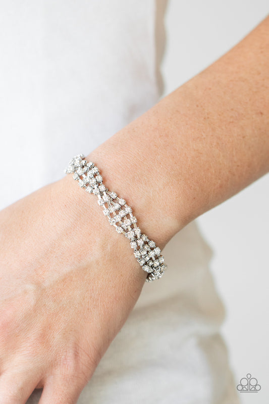 Paparazzi Twists and Turns - White Bracelet - A Finishing Touch 