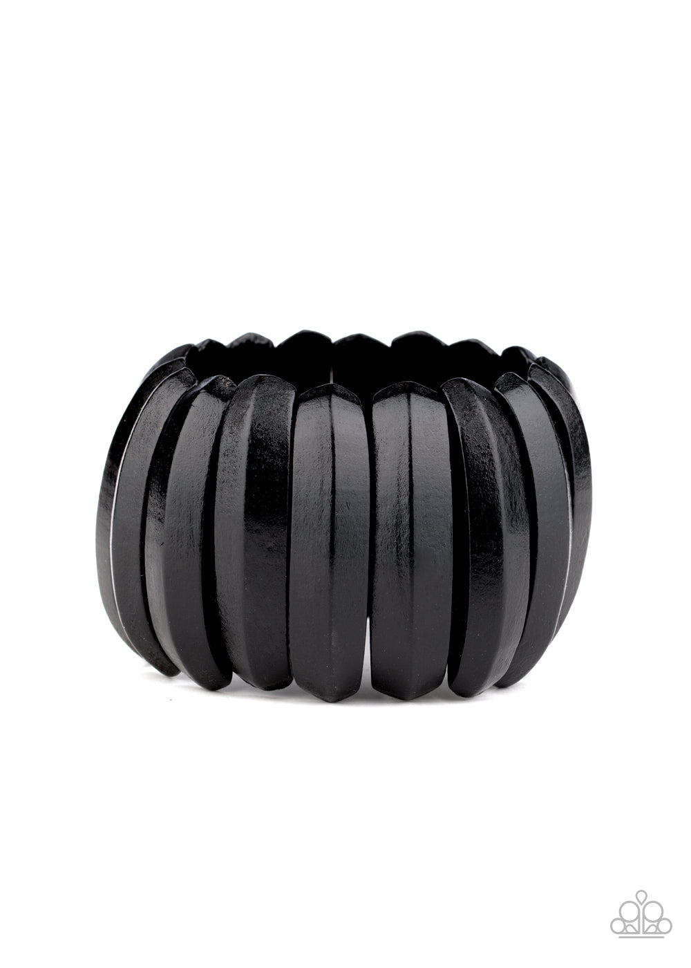 Paparazzi Colorfully Congo - Black Wooden Bracelet - A Finishing Touch 