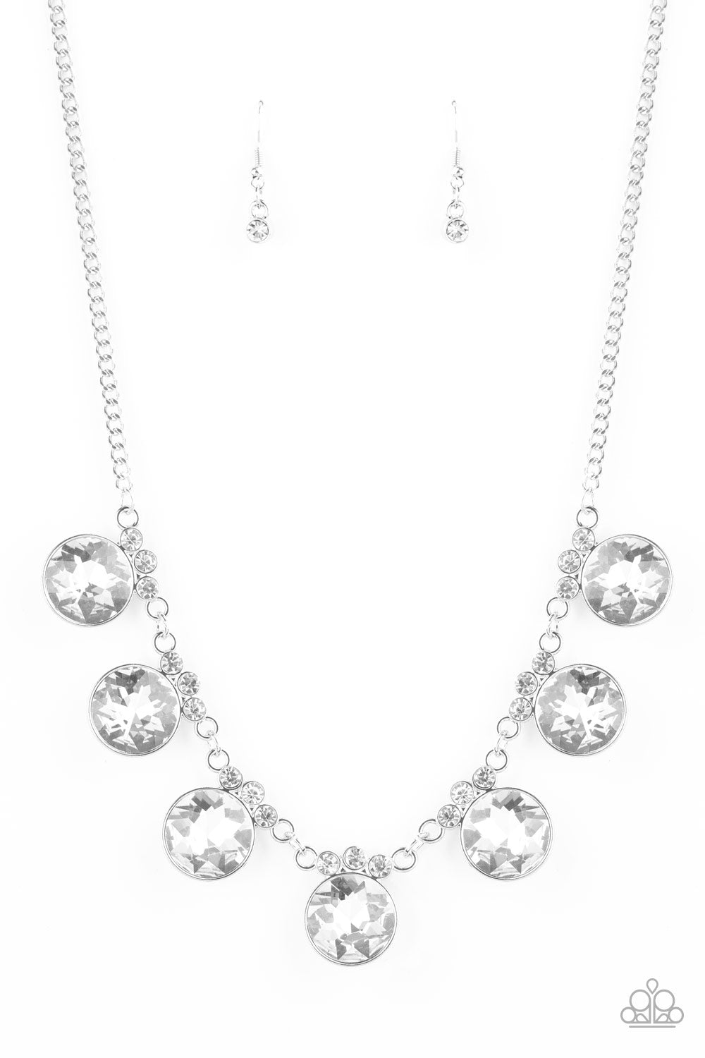 Paparazzi GLOW-Getter Glamour - White Necklace - A Finishing Touch 