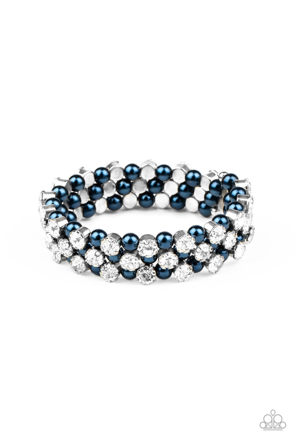 Paparazzi Metro Motif - Blue Pearl Bracelet - A Finishing Touch 