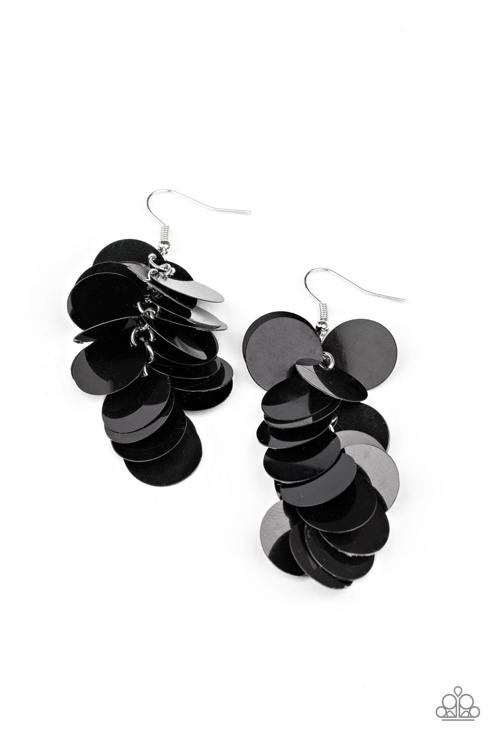 Paparazzi Now You SEQUIN It - Black Earrings - A Finishing Touch 