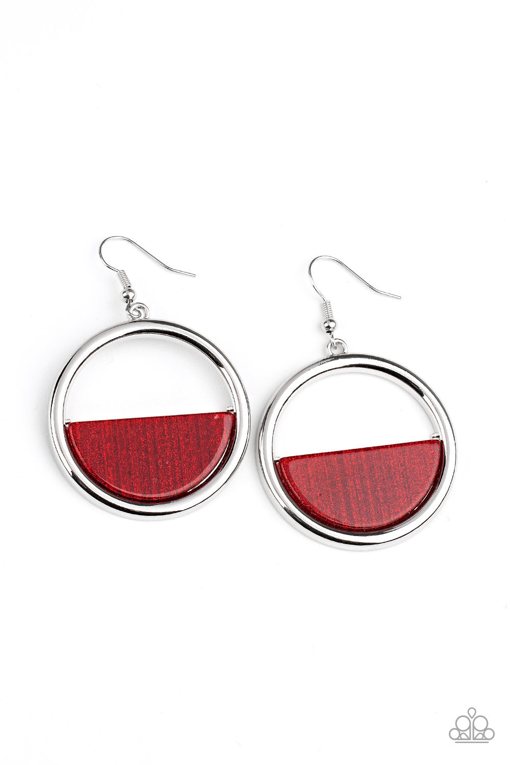 Paparazzi Stuck in Retrograde - Red Earrings - A Finishing Touch 