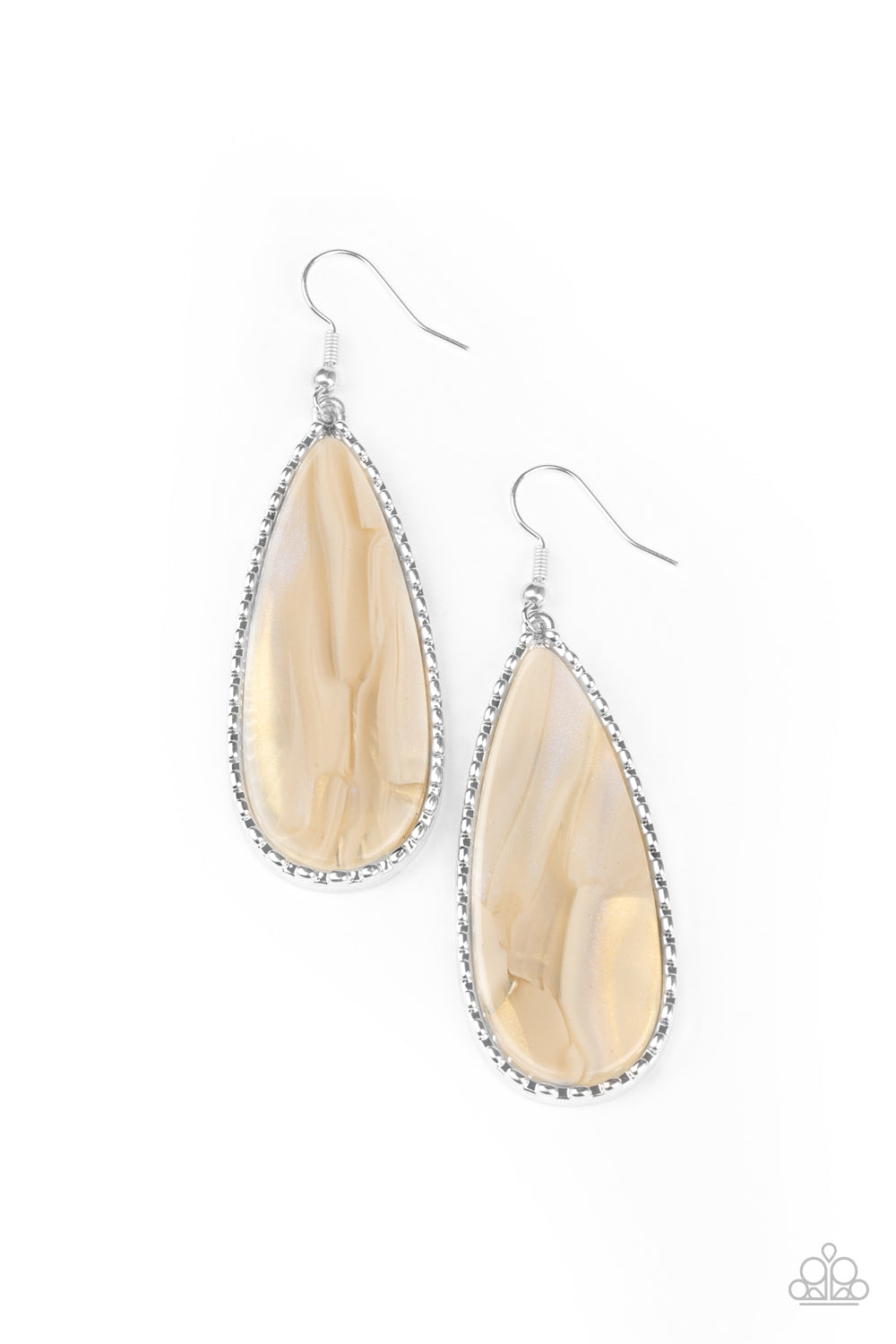 Paparazzi Ethereal Eloquence - White Earrings - A Finishing Touch 