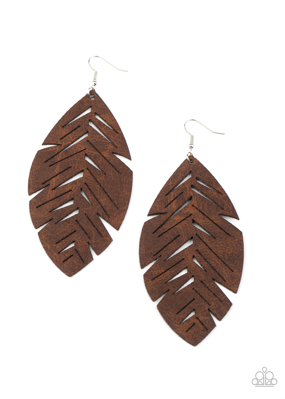 Paparazzi I Want To Fly - Brown Leather Earrings - A Finishing Touch 