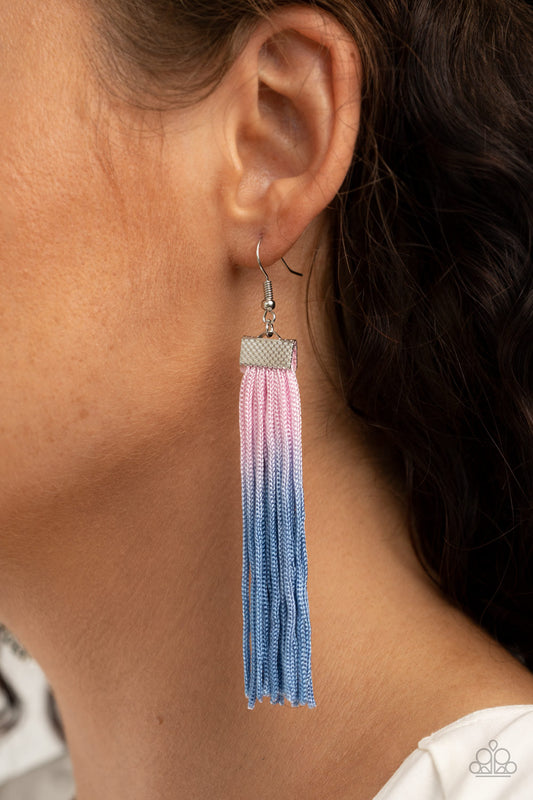 Paparazzi Dual Immersion - Pink Fringe Earrings - A Finishing Touch 