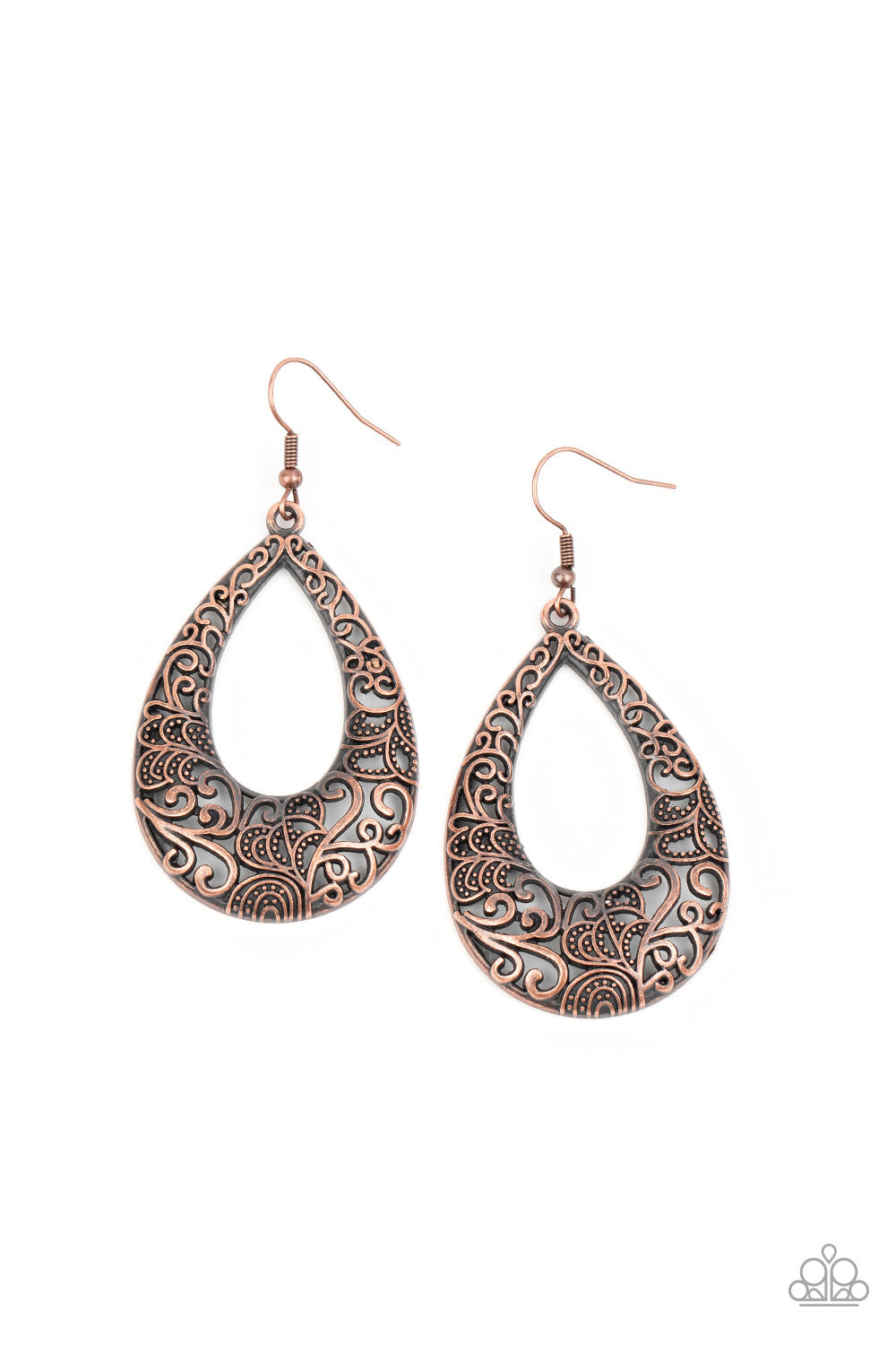 Paparazzi Get Into The GROVE - Copper Earrings - Paparazzi Accessories Jewelry