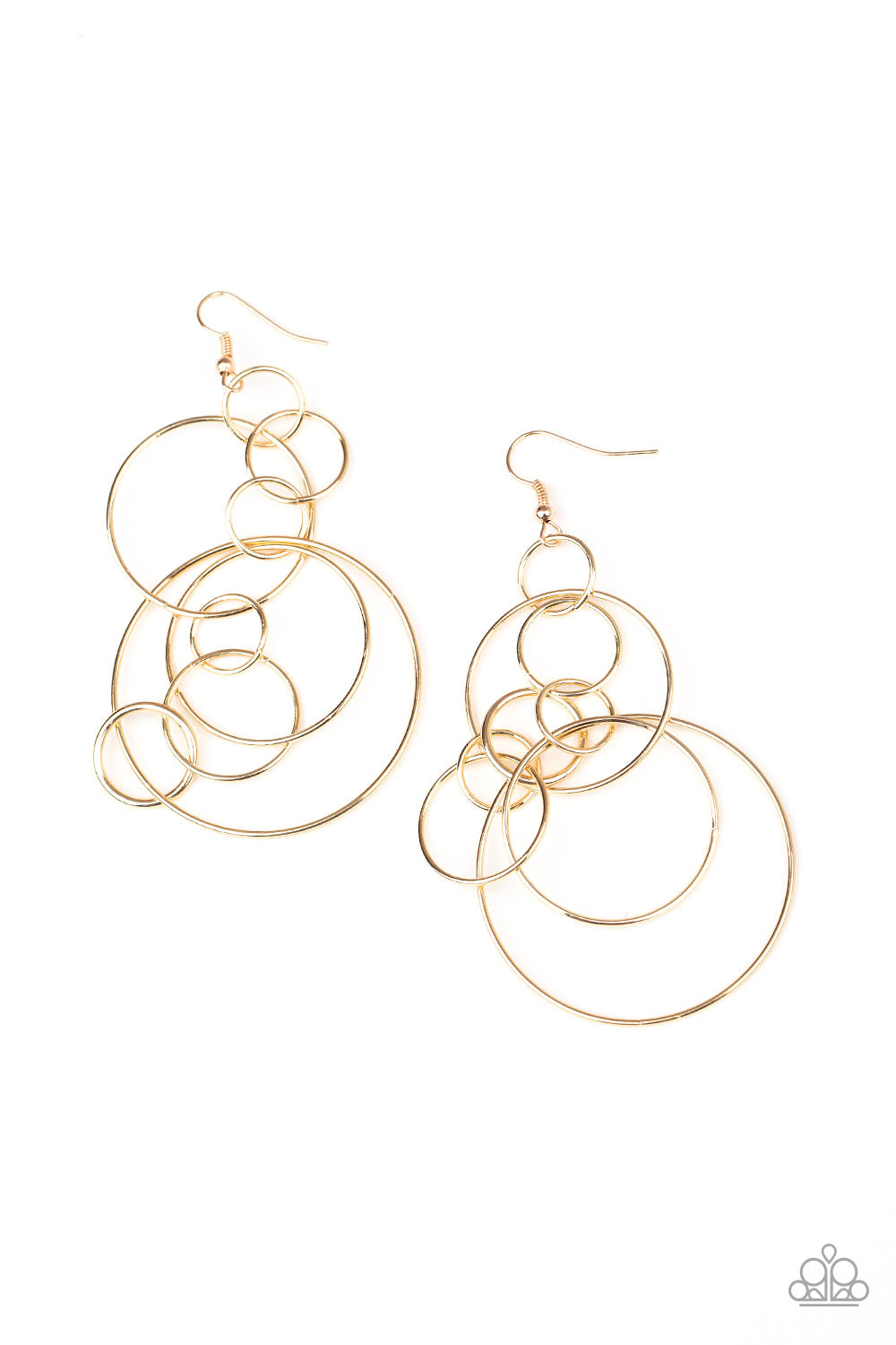 Paparazzi Running Circles Around You - Gold Hoop Earrings - A Finishing Touch 