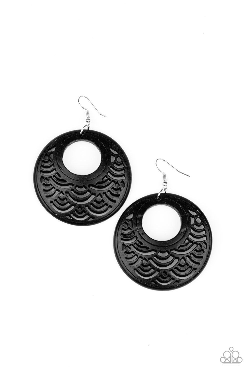 Paparazzi Tropical Canopy - Black Earrings - A Finishing Touch 