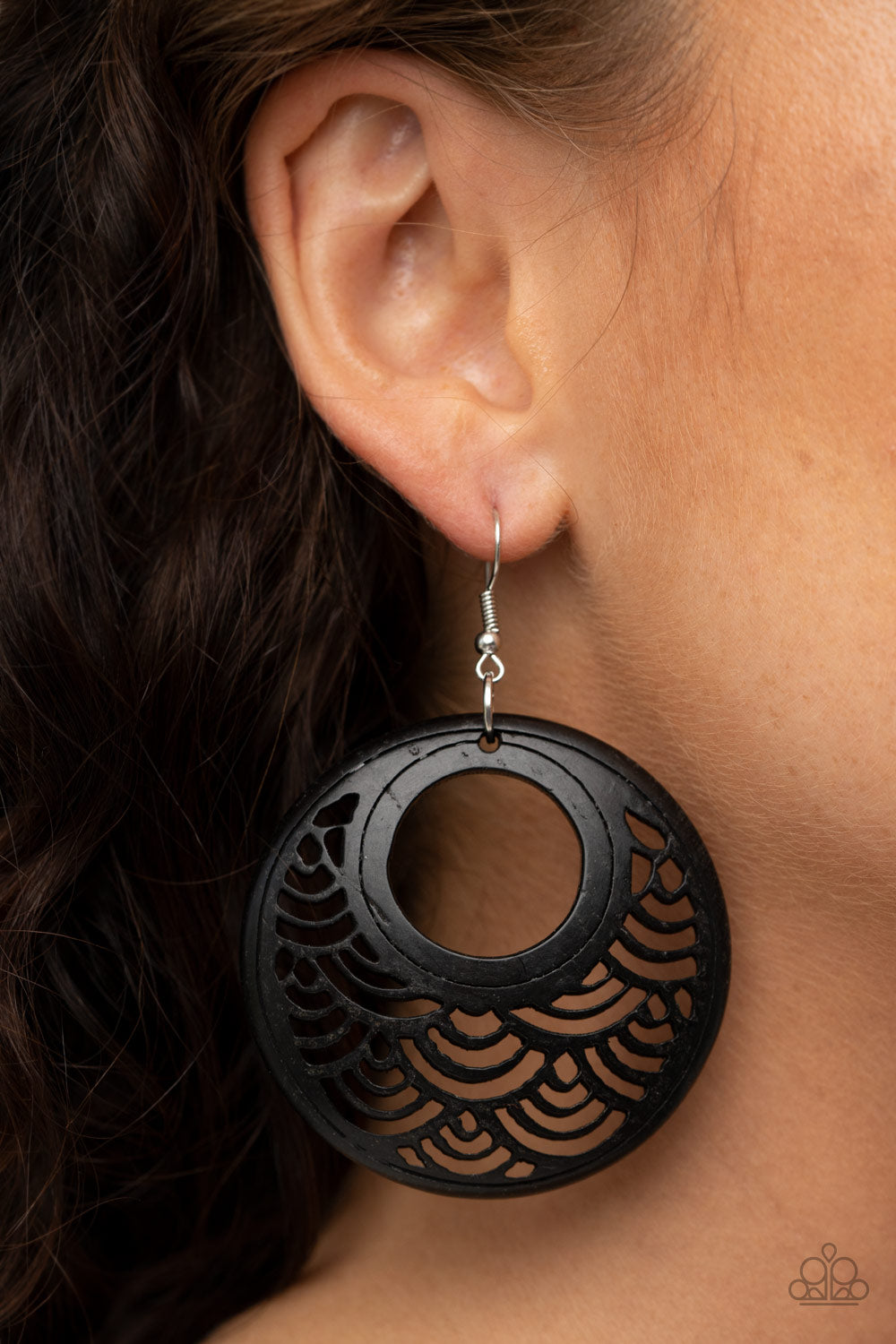 Paparazzi Tropical Canopy - Black Earrings - A Finishing Touch 