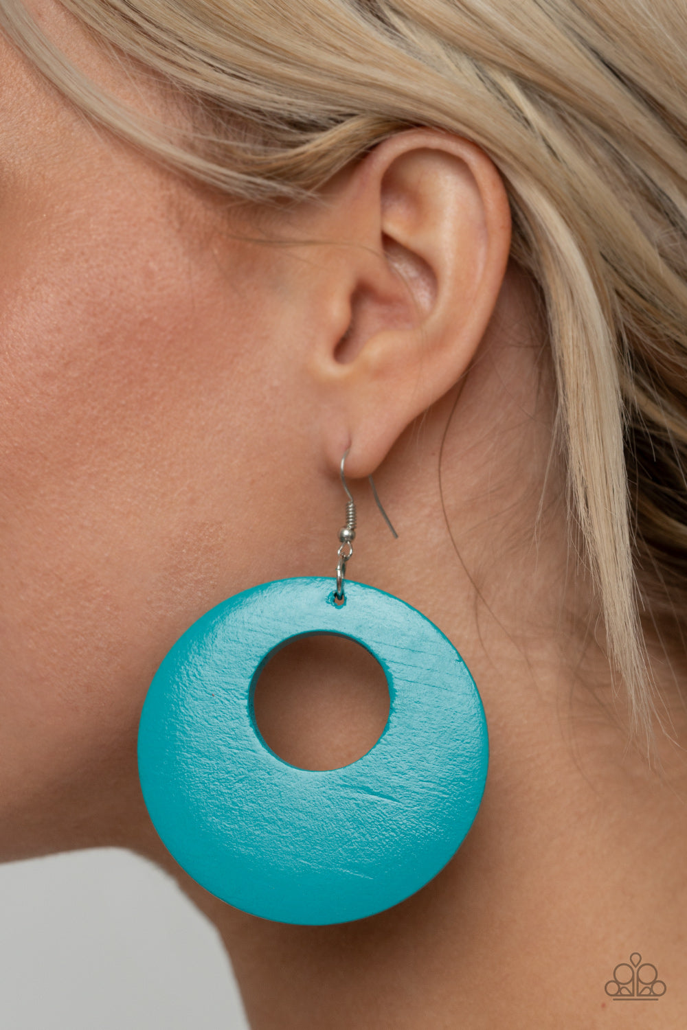 Paparazzi Island Hop - Blue Wooden Earrings - A Finishing Touch Jewelry