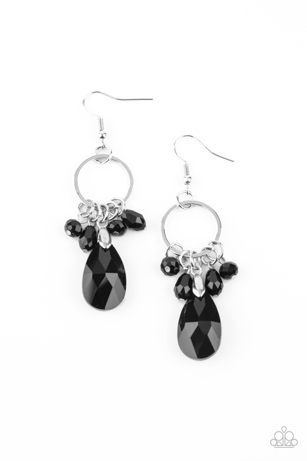 Paparazzi Unapologetic Glow - Black Earrings - A Finishing Touch 