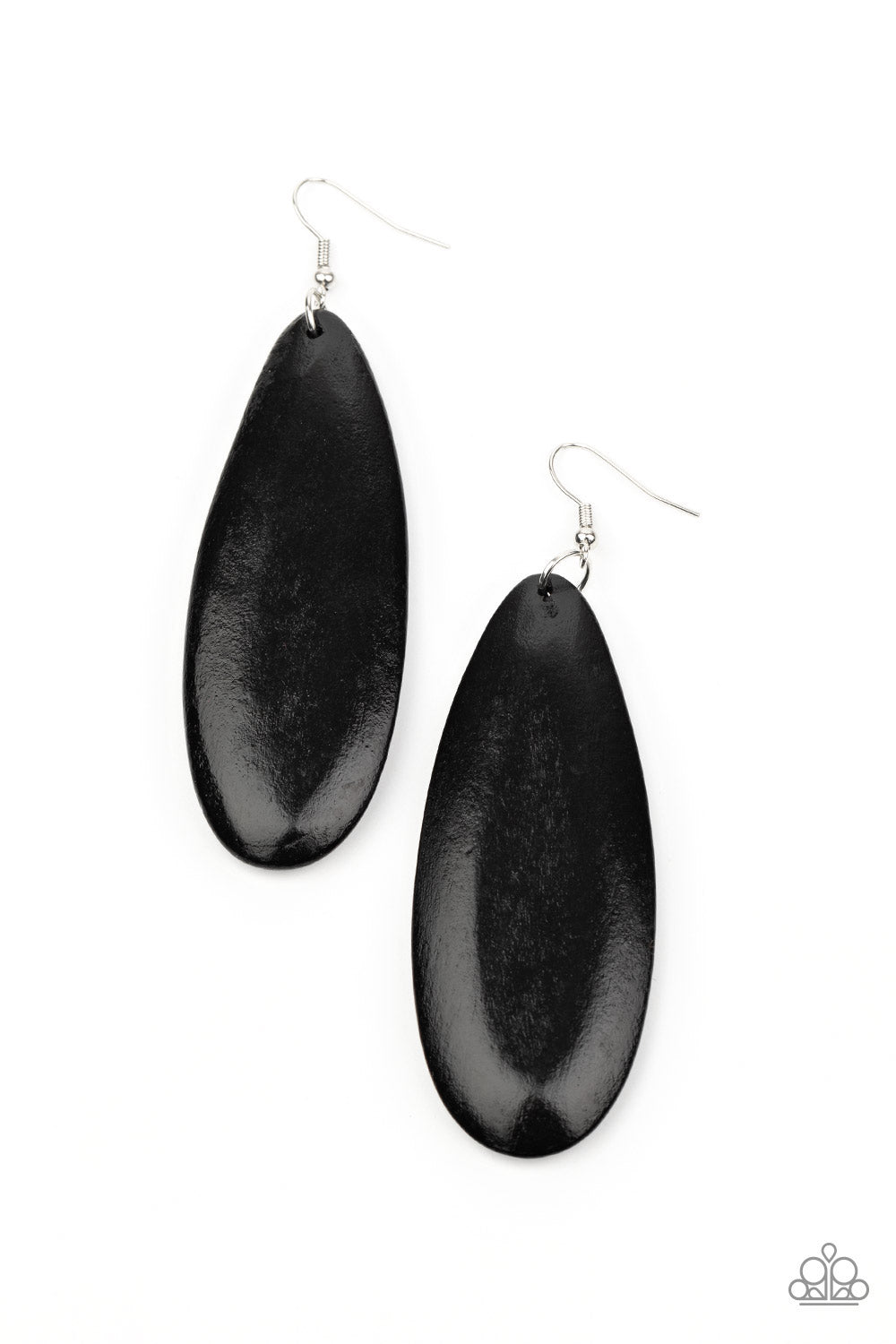 Paparazzi: Tropical Ferry - Black Earrings - A Finishing Touch 