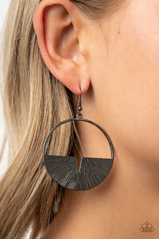 Paparazzi Reimagined Refinement - Black Earrings - A Finishing Touch 