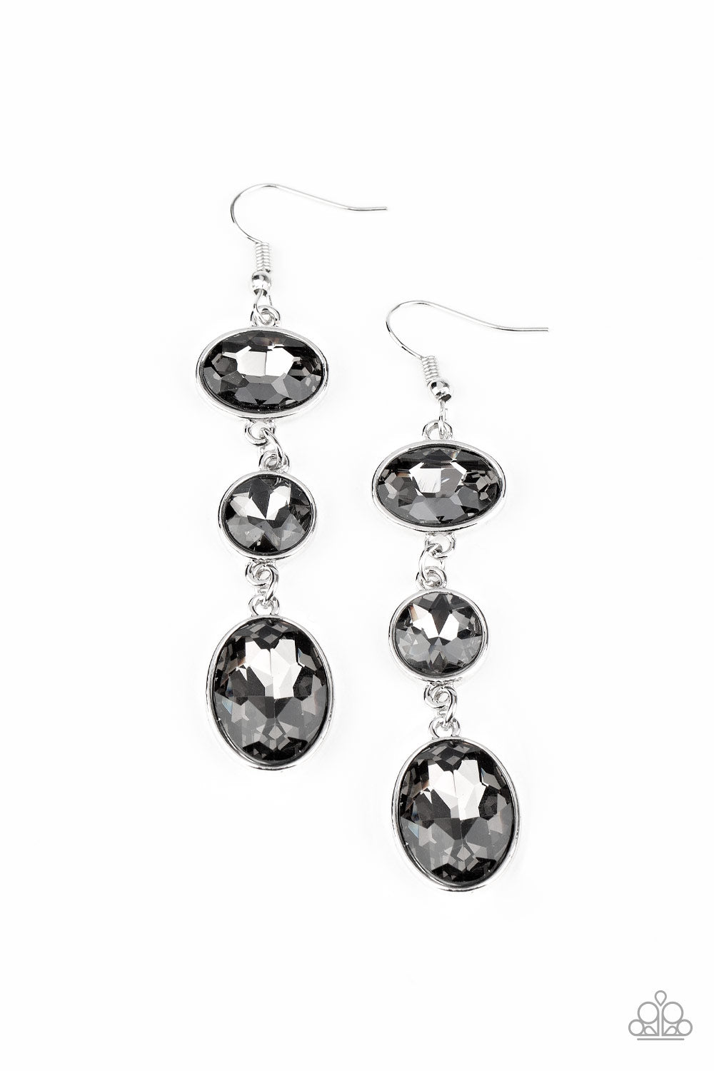 Paparazzi The GLOW Must Go On! - Silver Earrings - A Finishing Touch 