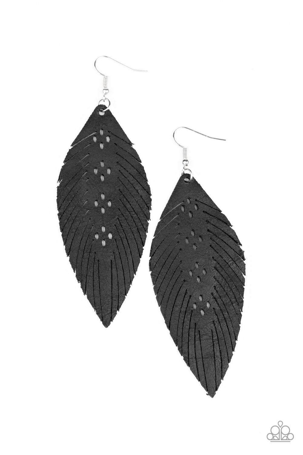 Paparazzi Wherever The Wind Takes Me - Black Earrings - A Finishing Touch 