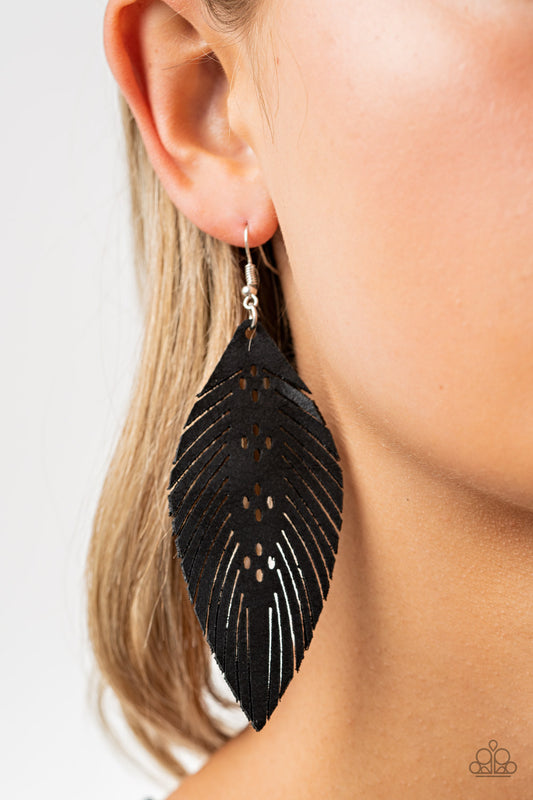 Paparazzi Wherever The Wind Takes Me - Black Earrings - A Finishing Touch 