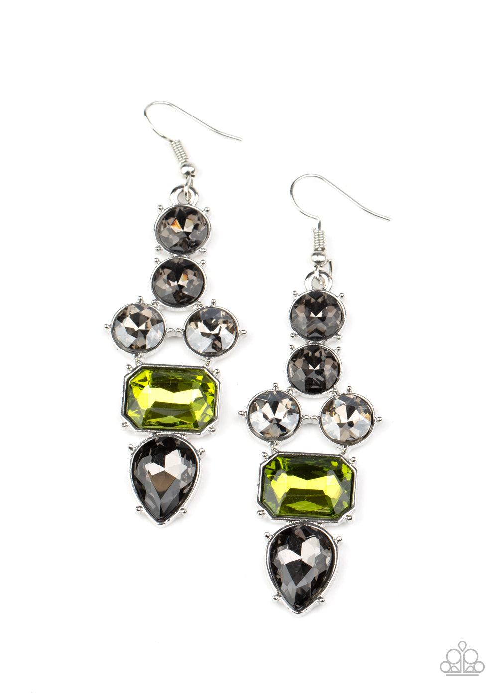 Paparazzi Look At Me GLOW! - Green Earrings - A Finishing Touch 
