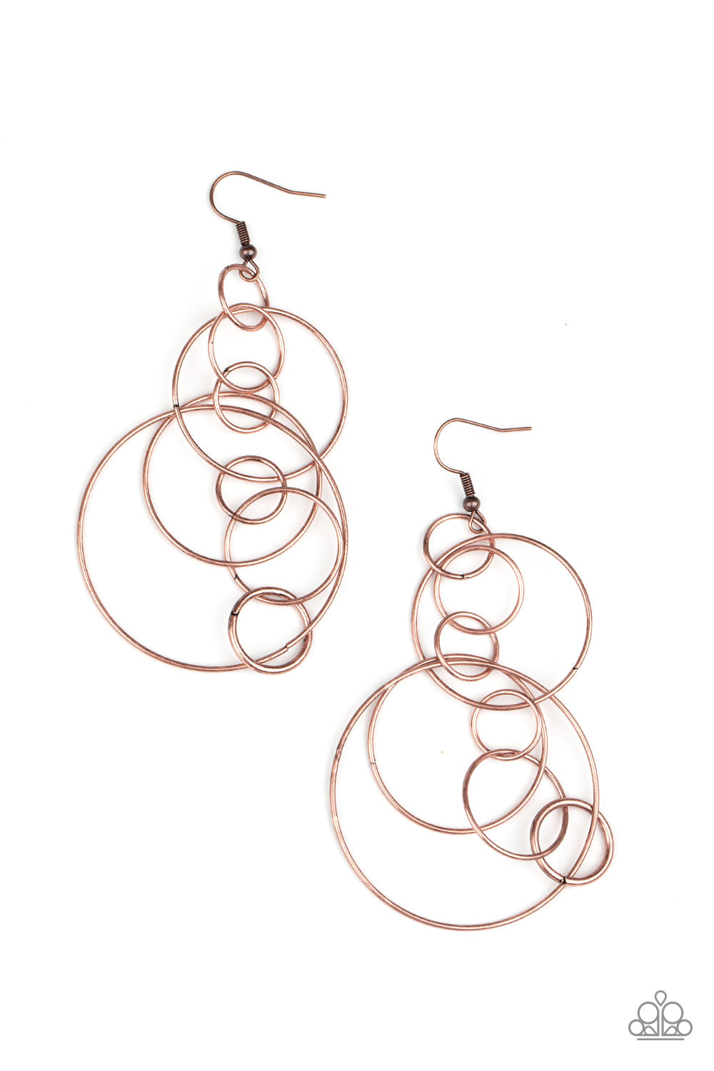 Paparazzi Running Circles Around You - Cooper Hoop Earrings - A Finishing Touch 