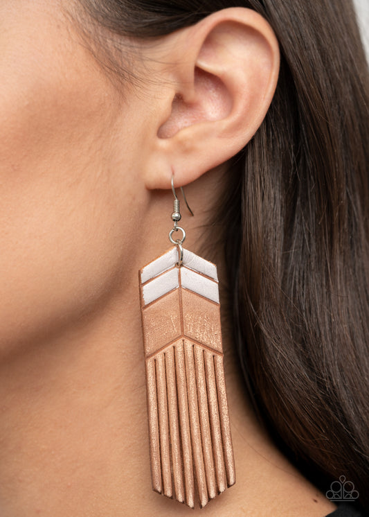 Paparazzi Desert Trails - White Earrings - A Finishing Touch Jewelry