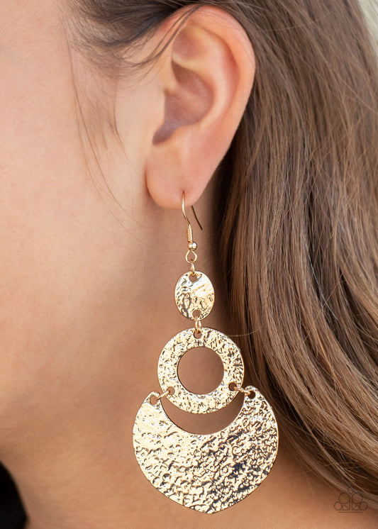 Paparazzi Shimmer Suite - Gold Earrings - A Finishing Touch 