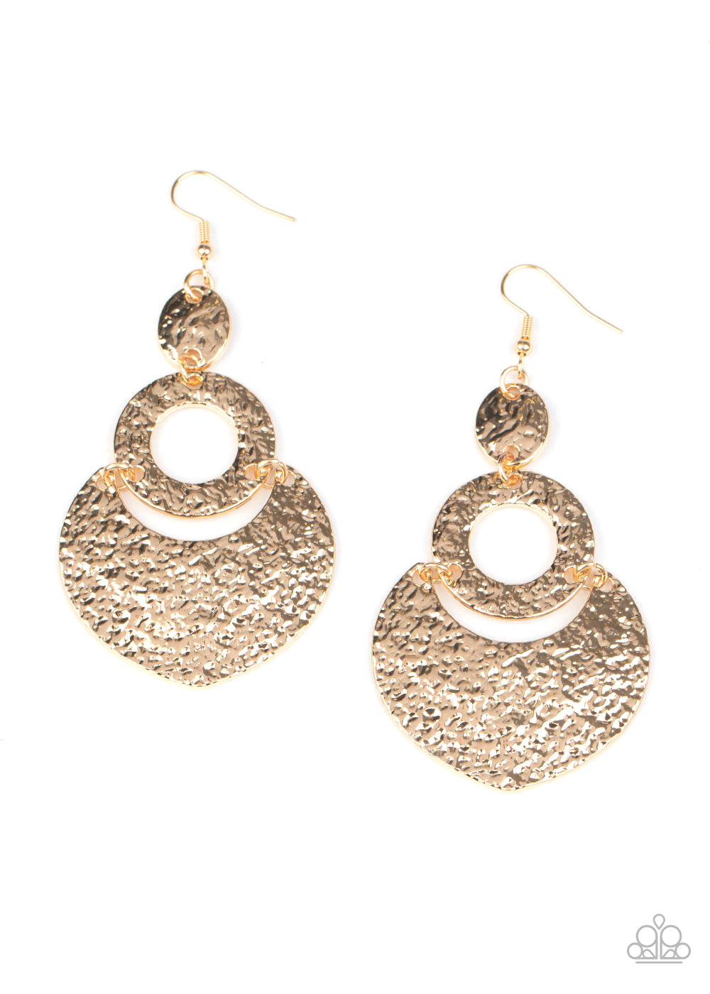 Paparazzi Shimmer Suite - Gold Earrings - A Finishing Touch 