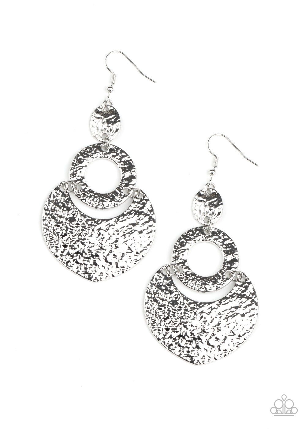 Paparazzi Shimmer Suite - Silver Earrings - A Finishing Touch 