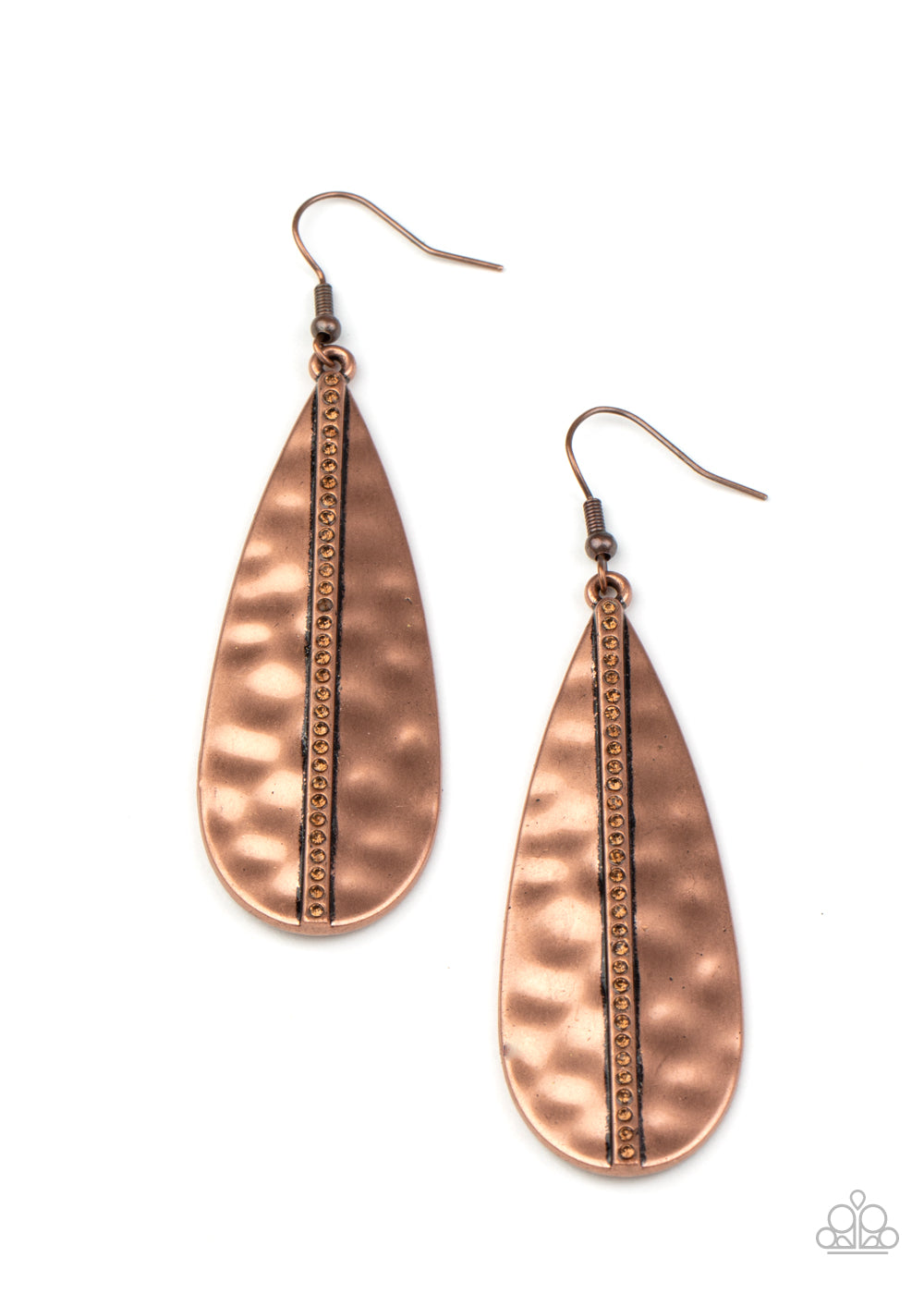 Paparazzi On The Up and UPSCALE - Copper Earrings - A Finishing Touch 