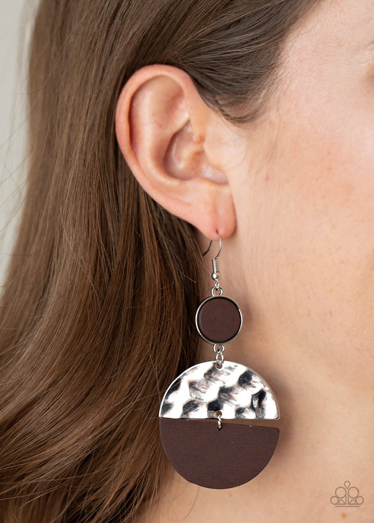 Paparazzi Natural Element - Brown Earrings - A Finishing Touch 
