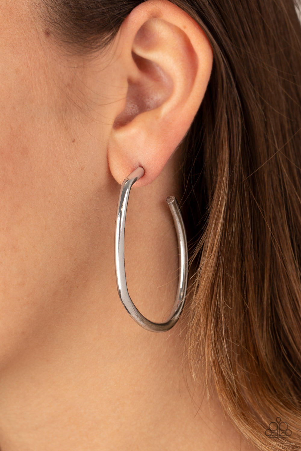 Paparazzi Rough It Up - Silver Hoop Earrings - A Finishing Touch 