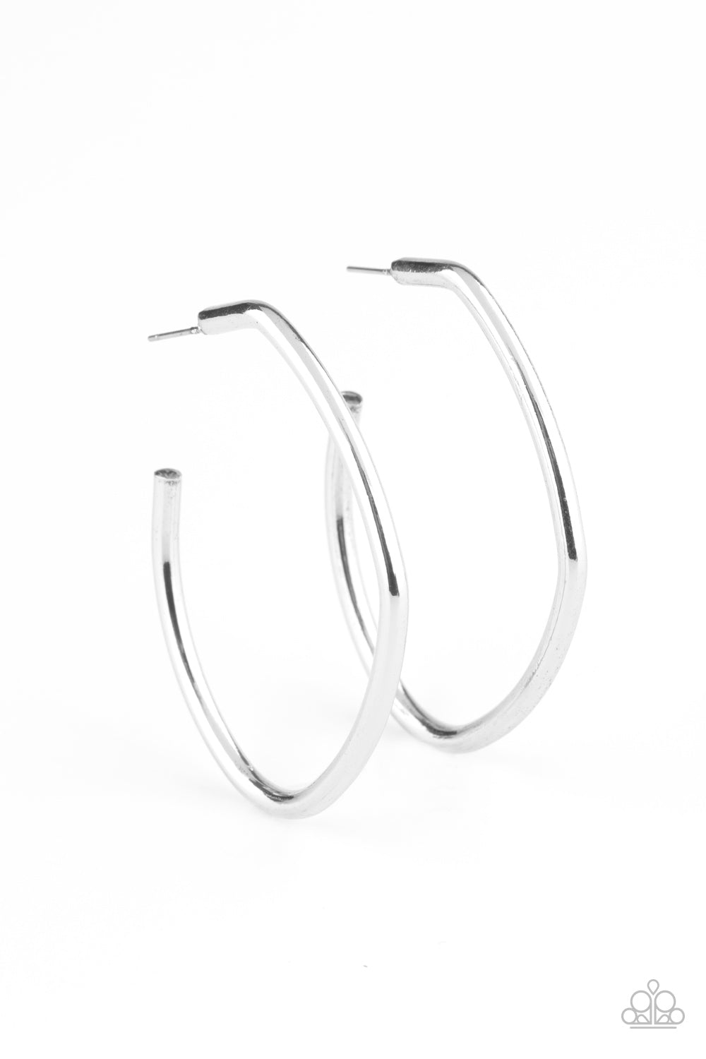 Paparazzi Rough It Up - Silver Hoop Earrings - A Finishing Touch 