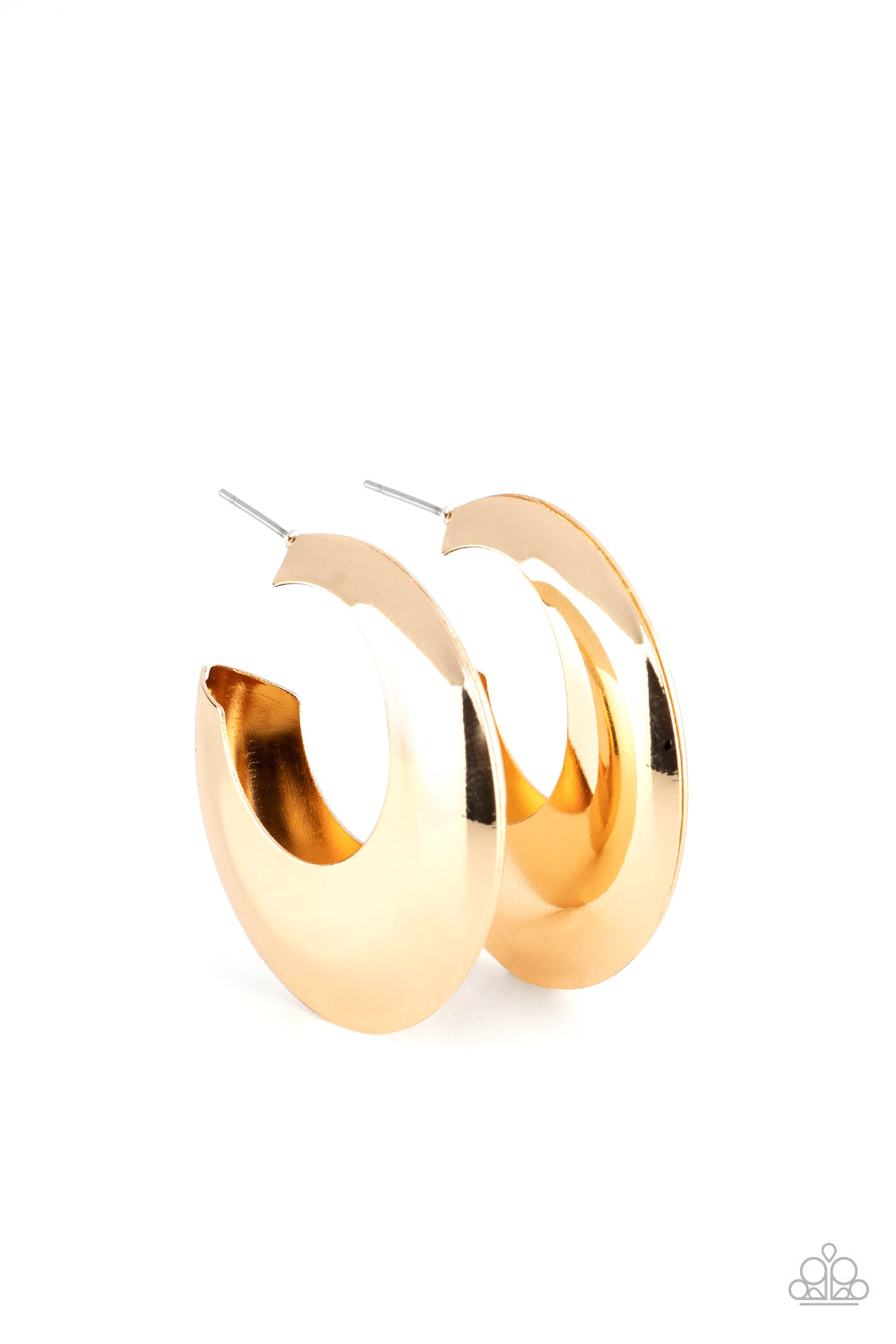 Paparazzi Chic CRESCENTO - Gold Hollowed Out Hoop Earrings - A Finishing Touch 