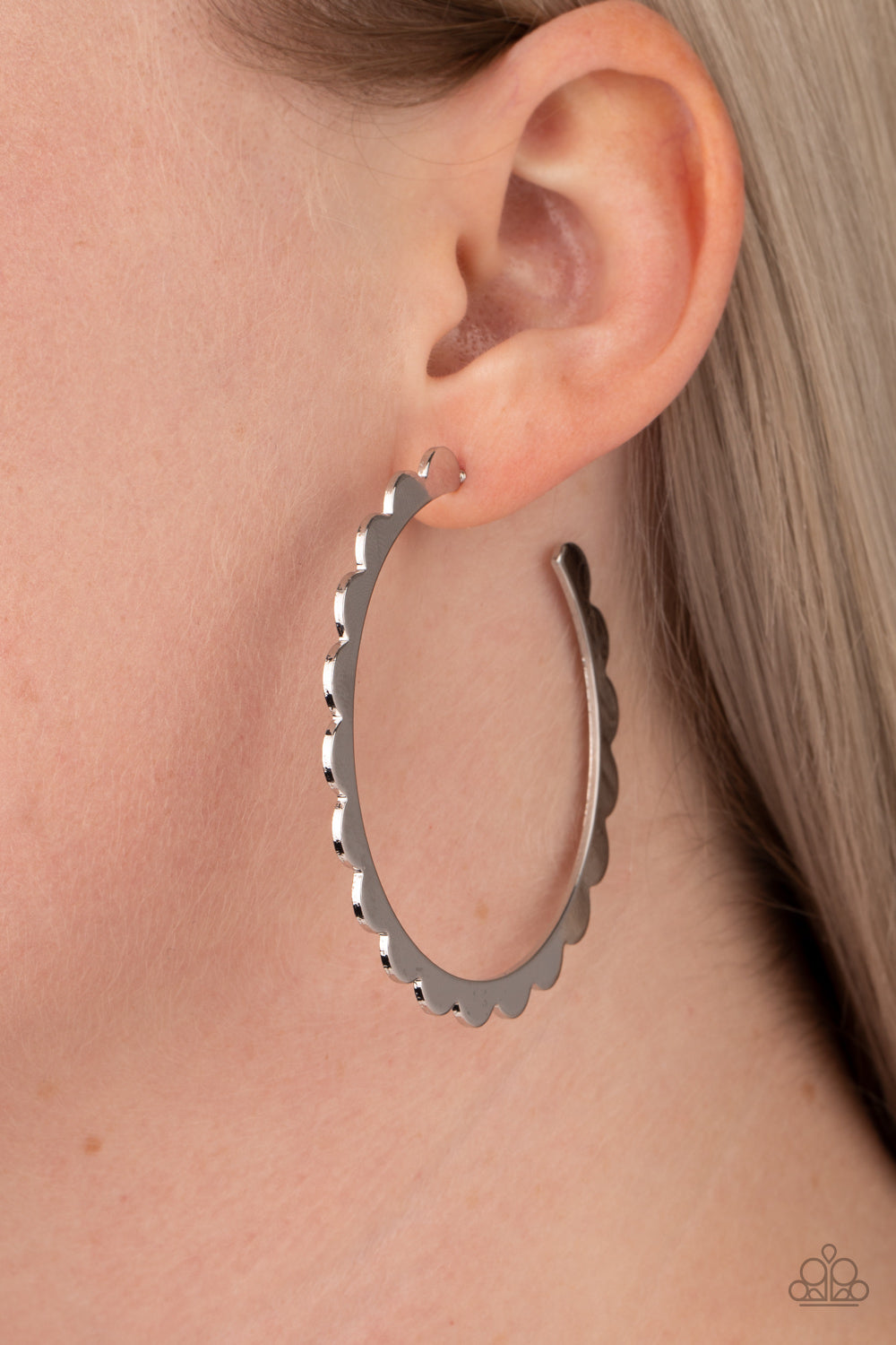 Paparazzi Radiant Ridges - Silver Hoop Earrings - A Finishing Touch 