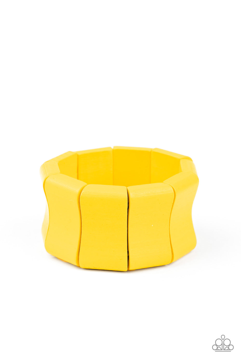 Paparazzi Caribbean Couture - Yellow Wooden Bracelet - A Finishing Touch 